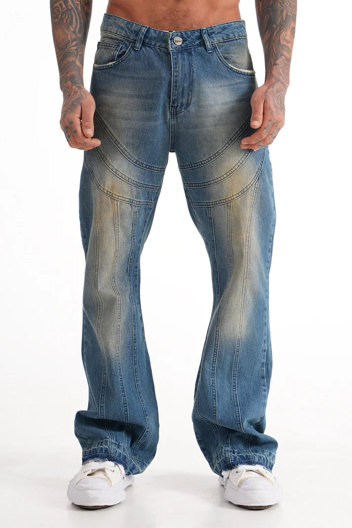 Jean flare bleu délavé