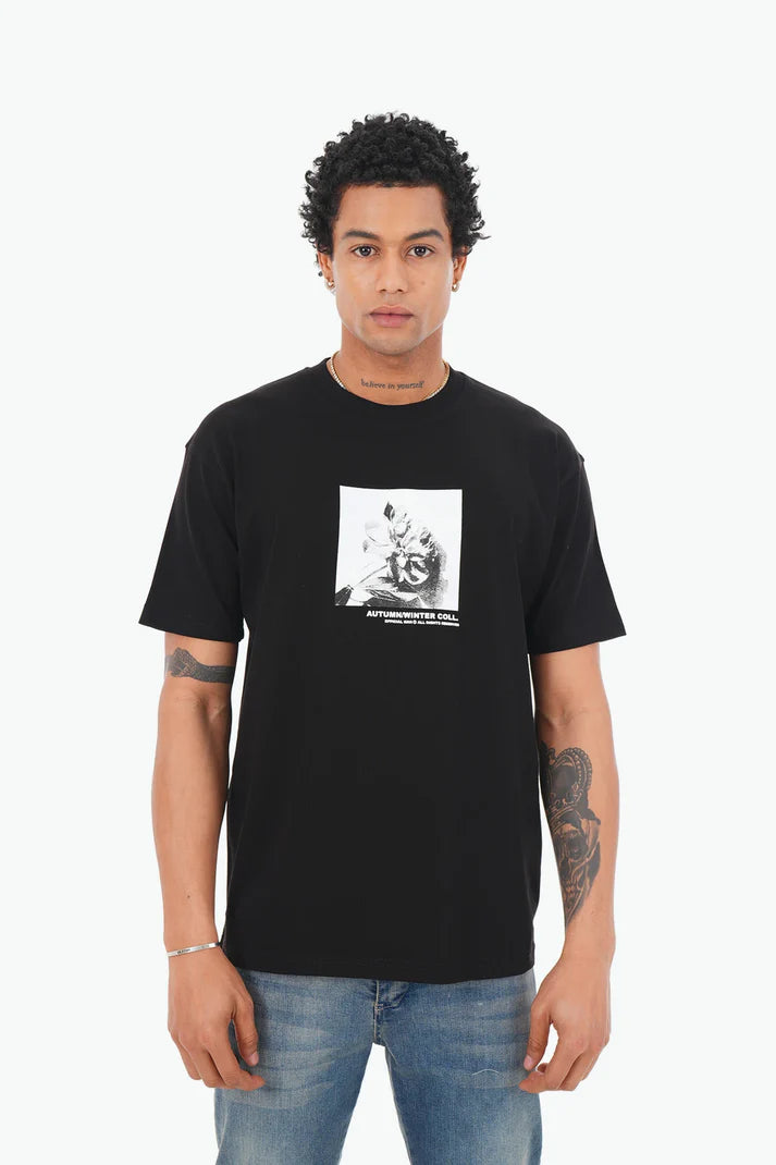 T-shirt imprimé visuel carré