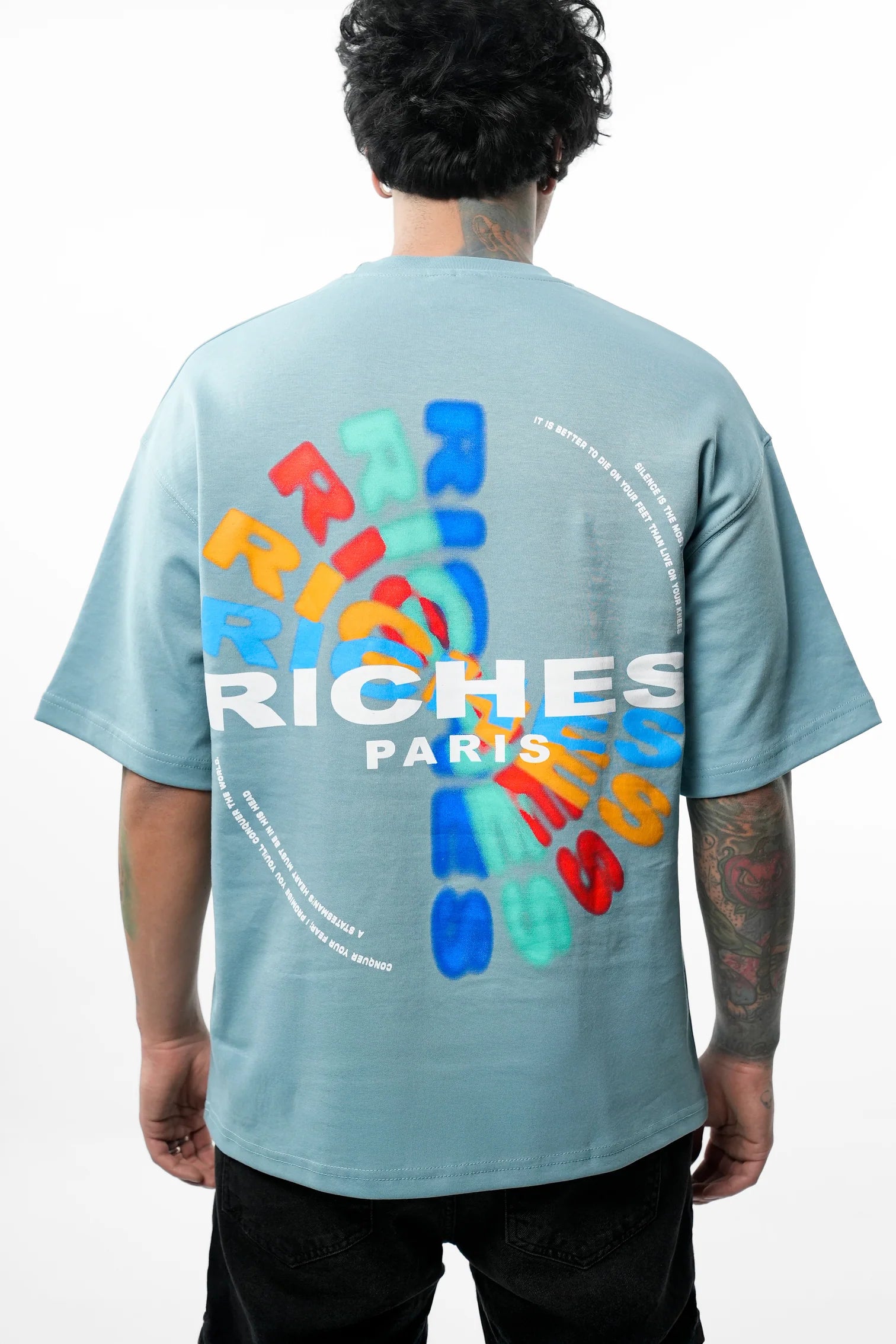 T-shirt RICHES PARIS oversize imprimé