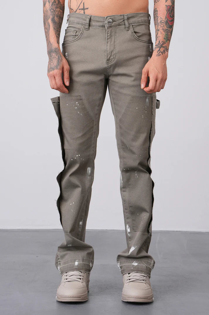 Jean flare kaki