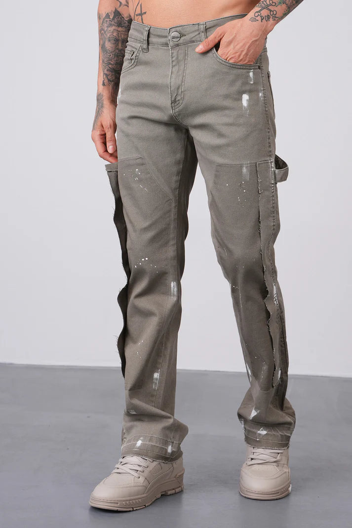 Jean flare kaki