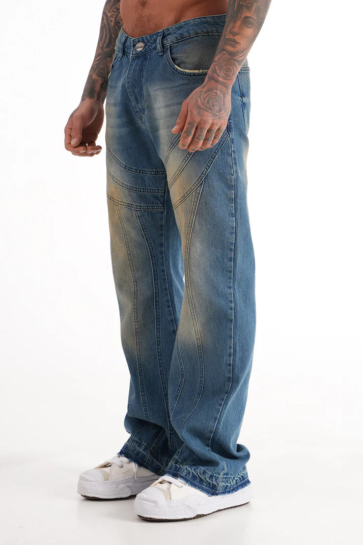 Jean flare bleu délavé