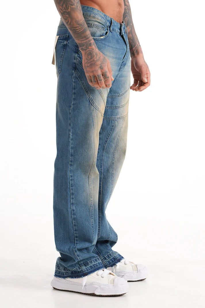 Jean flare bleu délavé