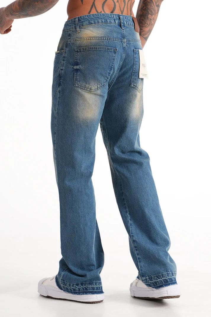 Jean flare bleu délavé
