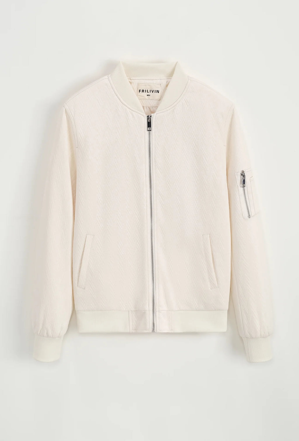 Bomber zippé à motifs en relief
