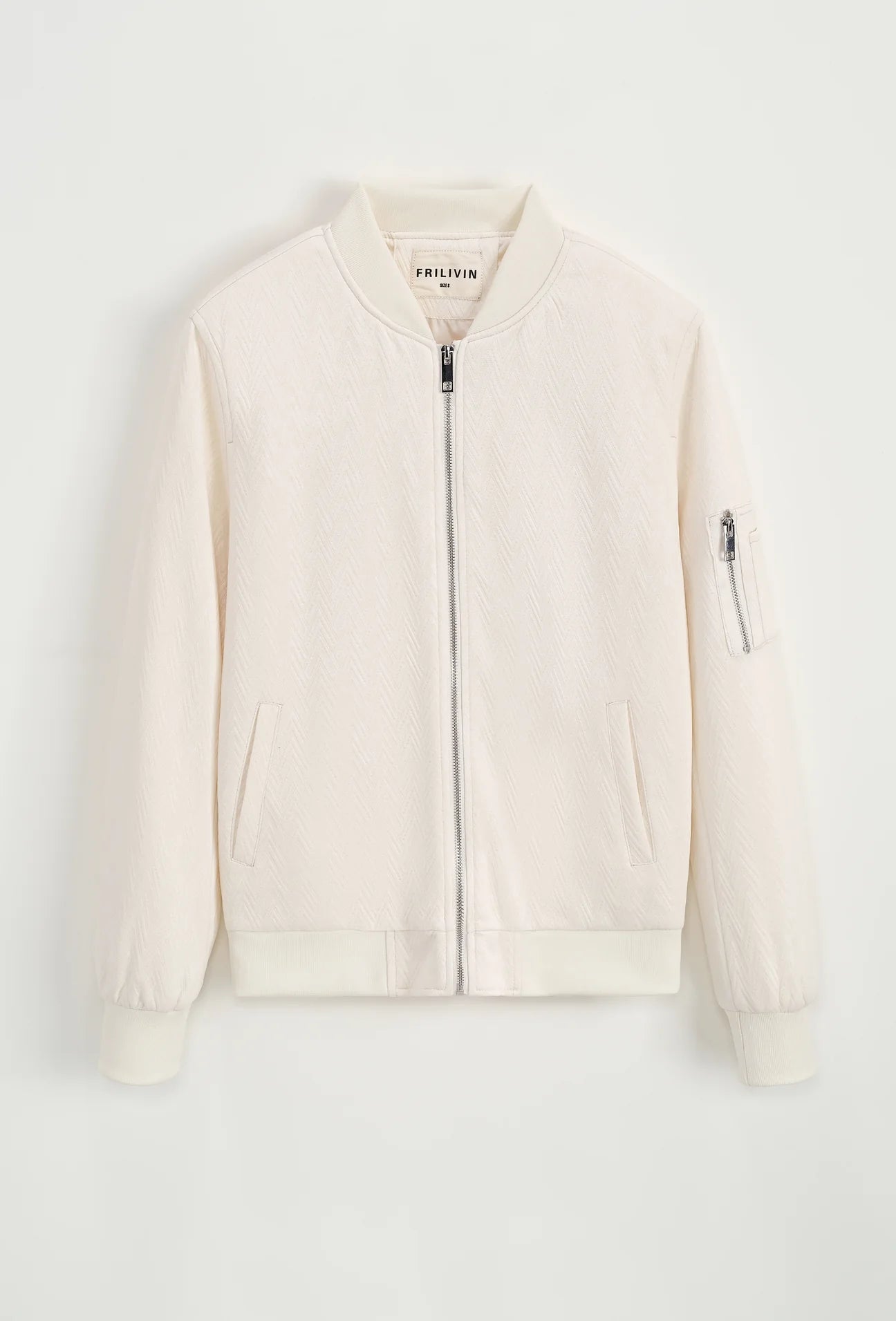 Bomber zippé à motifs en relief