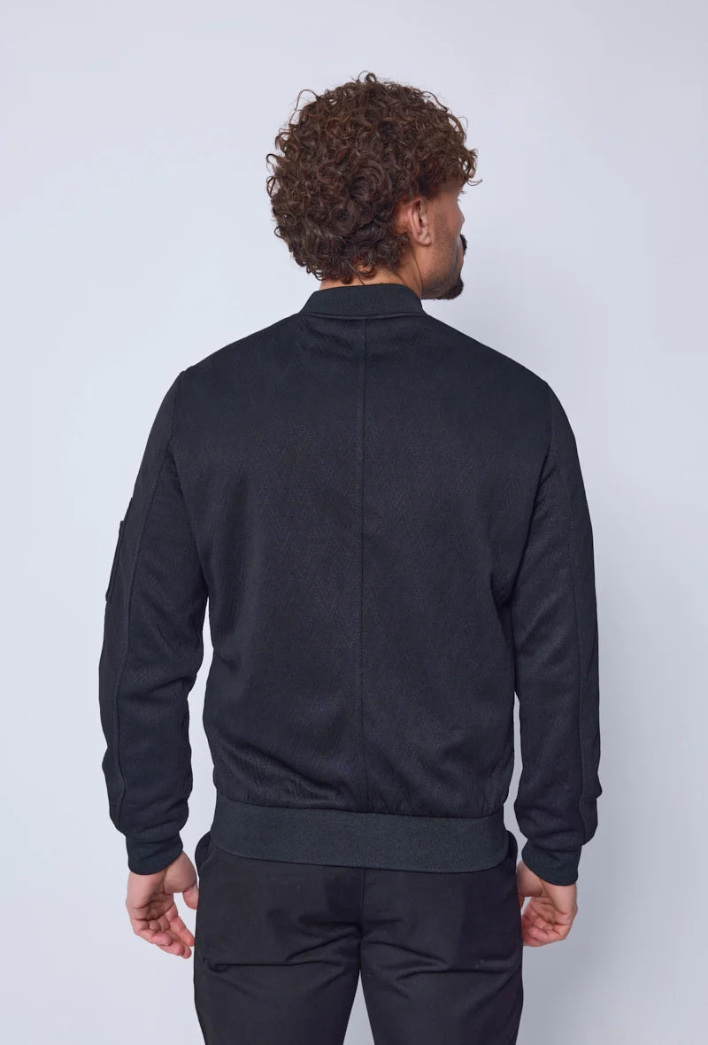 Bomber zippé à motifs en relief