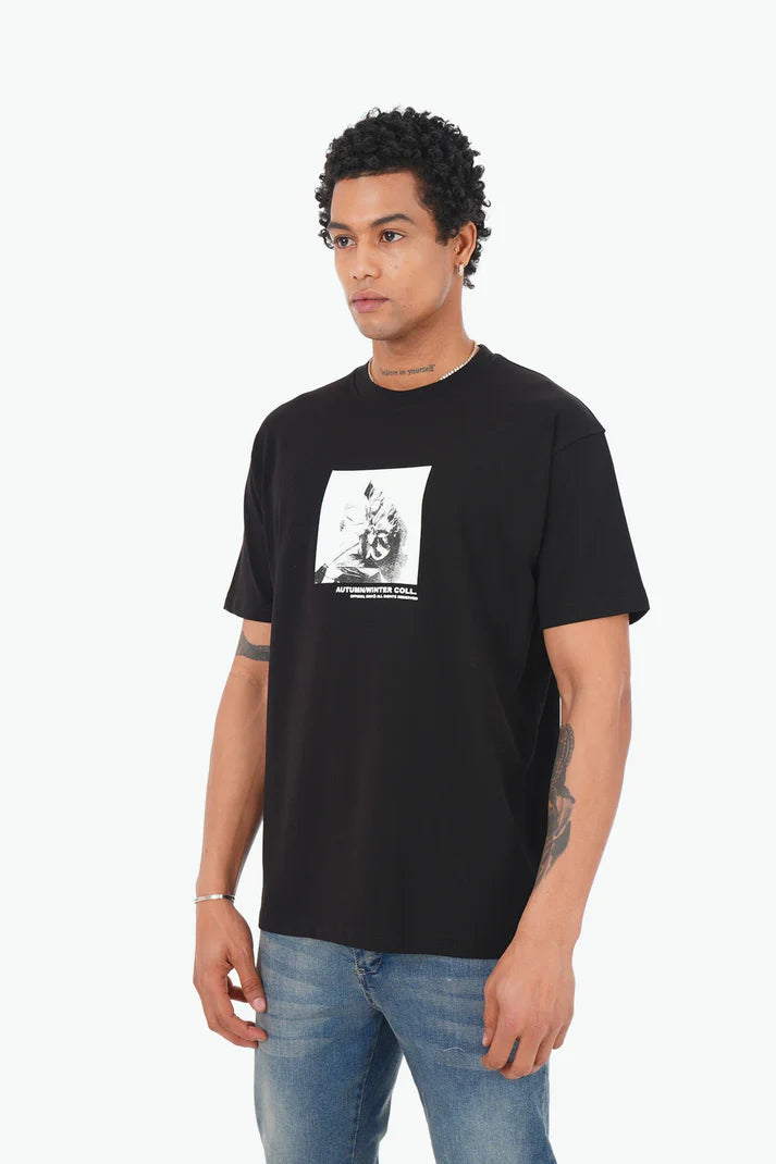 T-shirt imprimé visuel carré